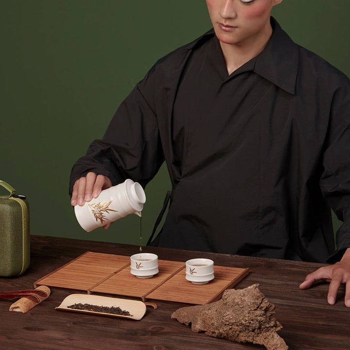 Bamboo Kung Fu Tea Set ( 1 Pot with 2 Cups )