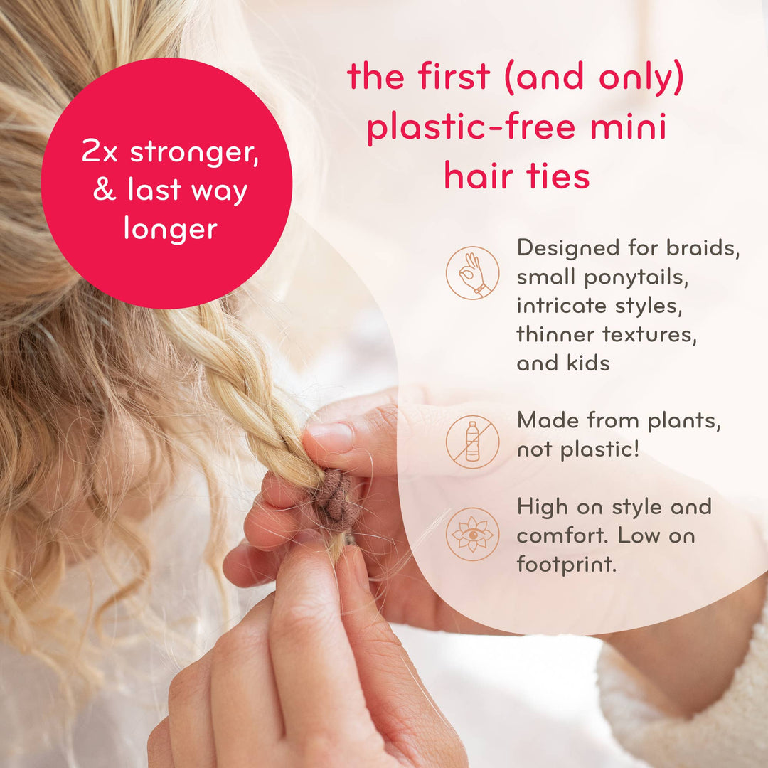 Plastic-free Round Hair Ties - Mini 12-pack - Dark Hues