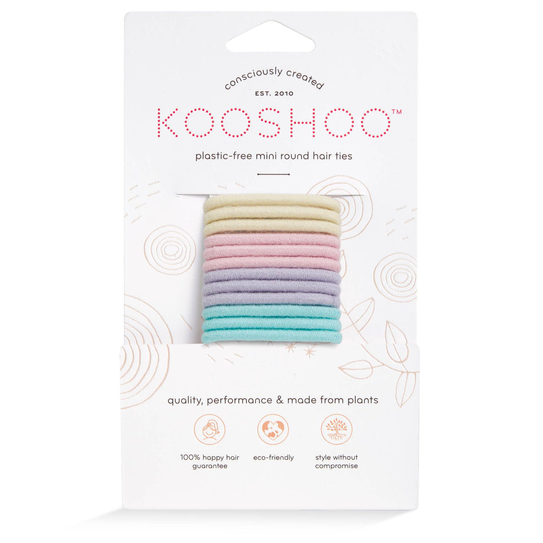 Plastic-free Round Hair Ties - Mini 12-pack - Pastel Blooms