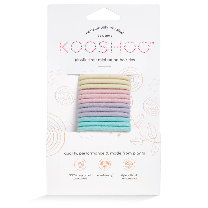 Plastic-free Round Hair Ties - Mini 12-pack - Pastel Blooms