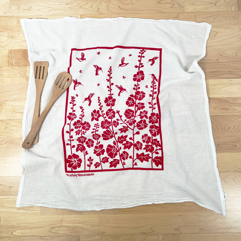 Flour Sack Dish Towel - Hummingbirds