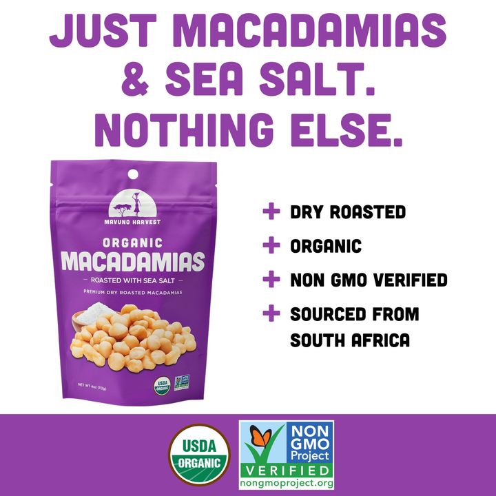 Organic Dry Roasted Macadamias with Sea Salt