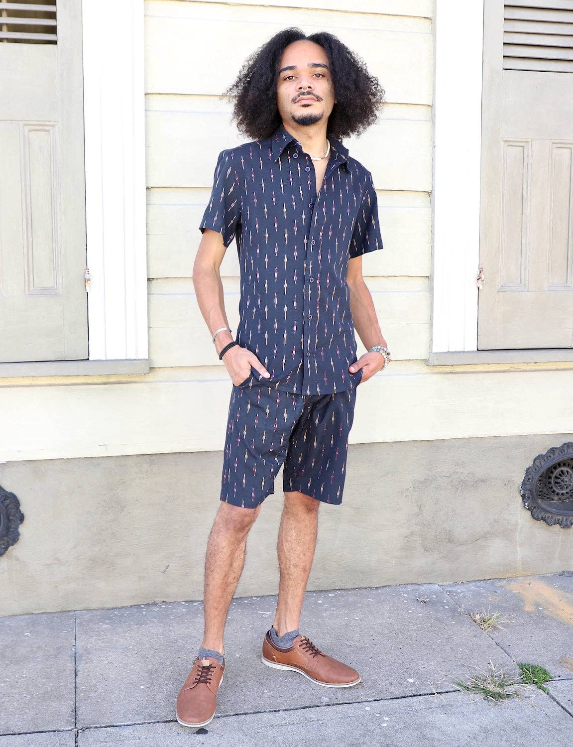 Badru Men's Button Down Shirt - Cotton Navy