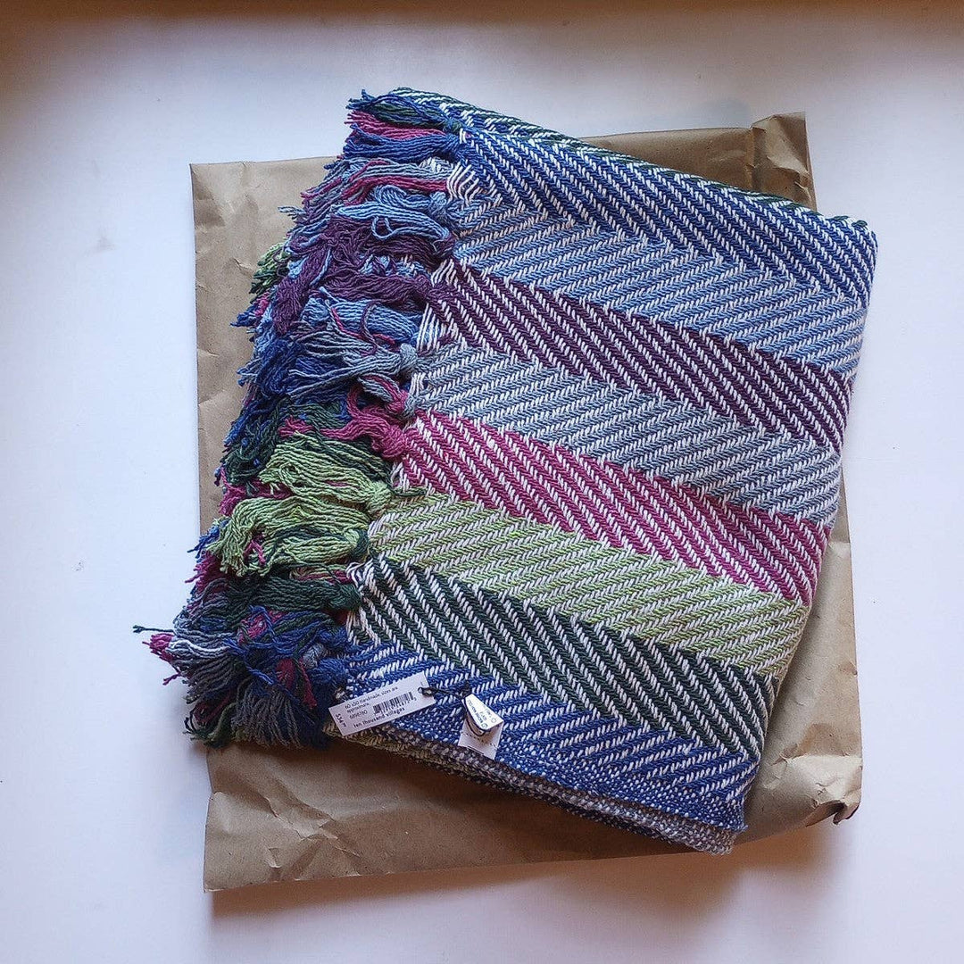 Striped Recycled Cotton Throw Blanket