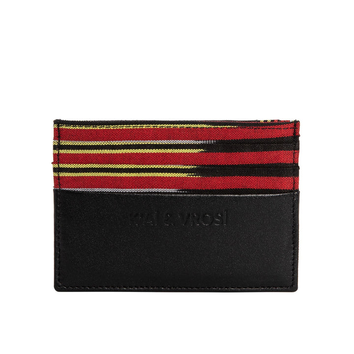 Black Leather Canvas Cardholder