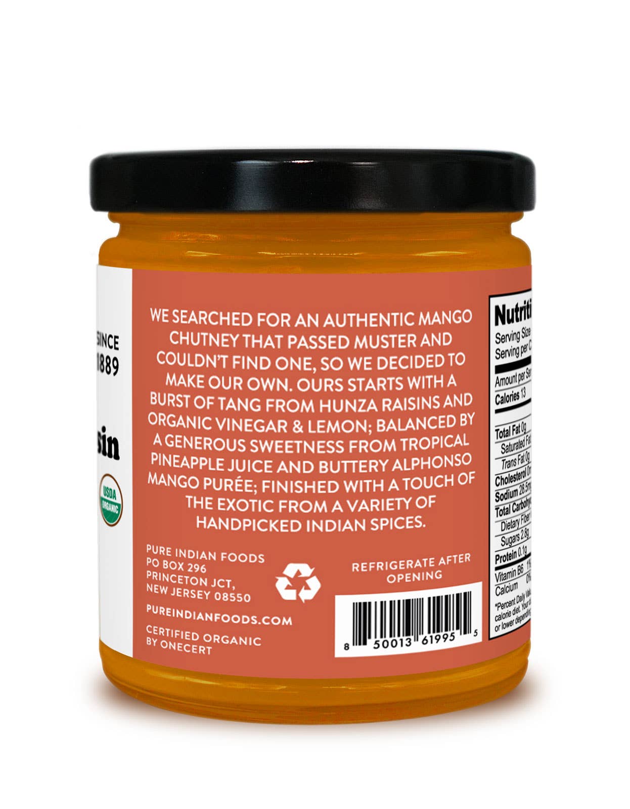 Mango Raisin Chutney, Certified Organic - 8.5 oz