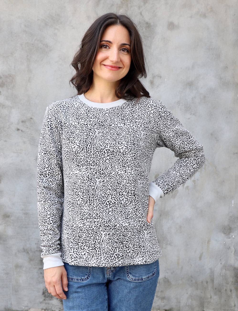 Leopard Print Organic Fleece Sweater
