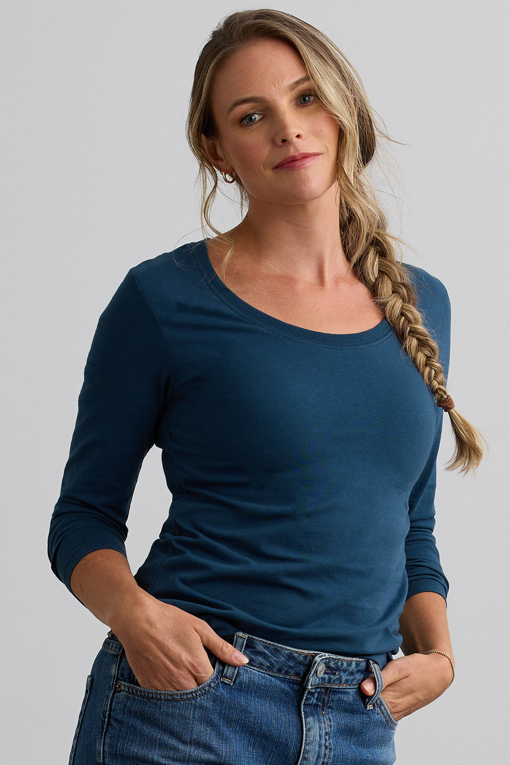Women's Organic Cotton Scoop Neck Long Sleeve Tee