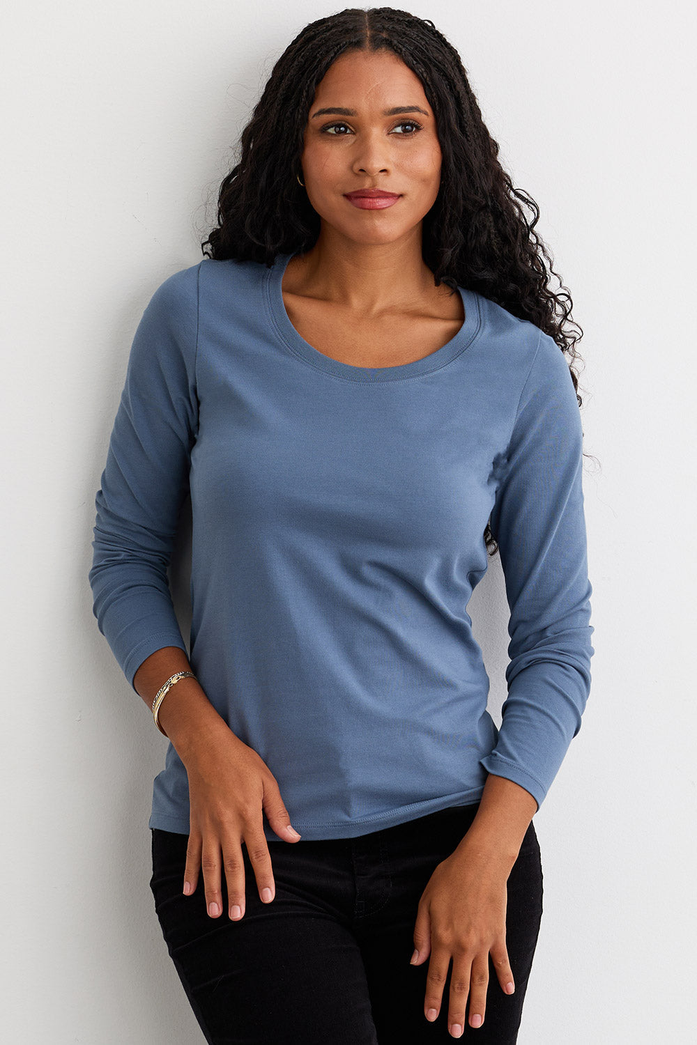 Women's Organic Cotton Scoop Neck Long Sleeve Tee