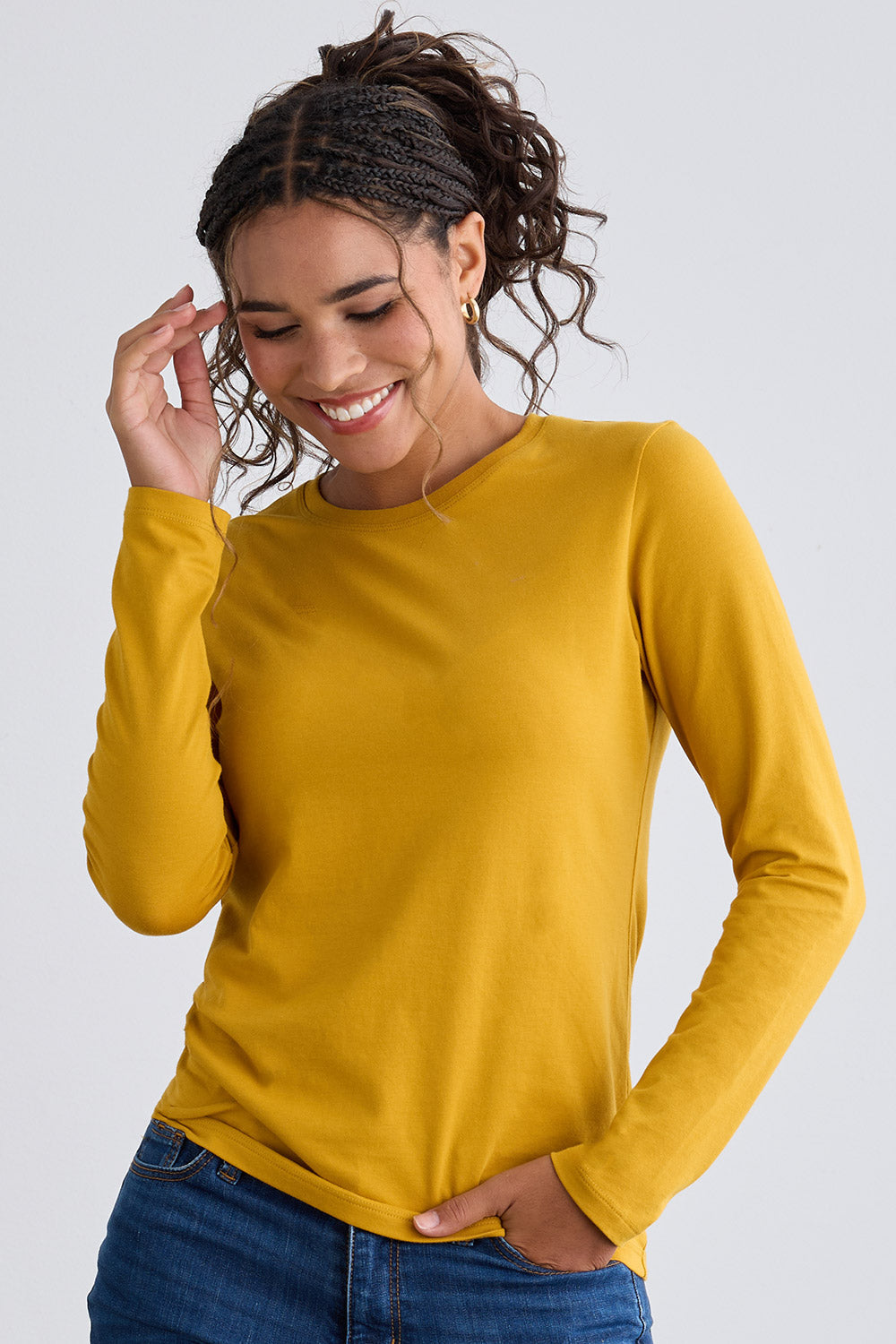 Women's Organic Long Sleeve Crew Neck T-shirt