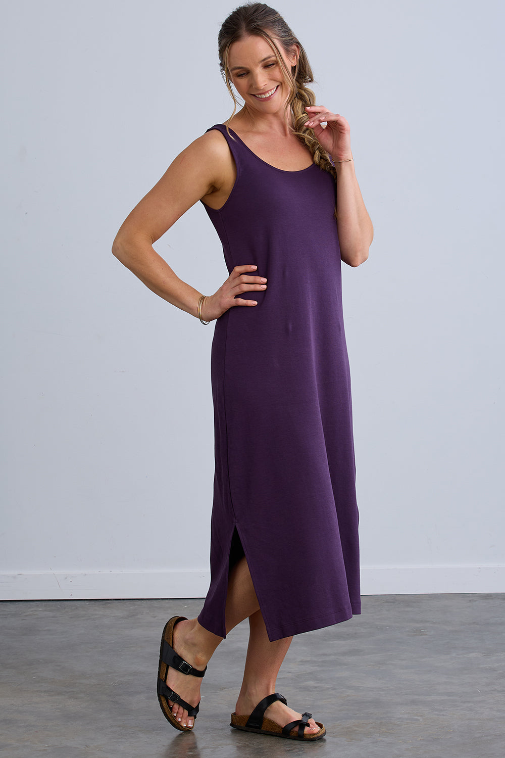 Women's 100% Organic Cotton Midi Tank Dress