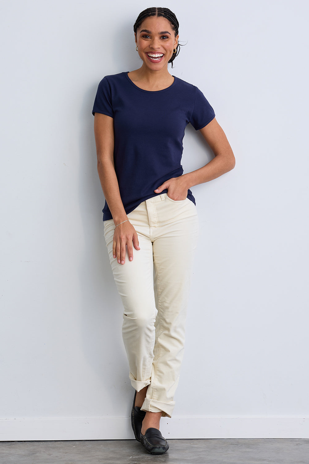 Women's Luxe 100% Organic Cotton Jewel Neck Tee