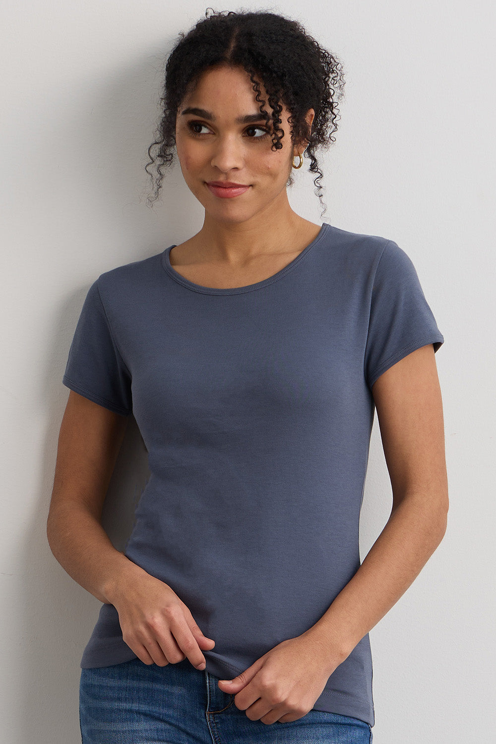 Women's Luxe 100% Organic Cotton Jewel Neck Tee
