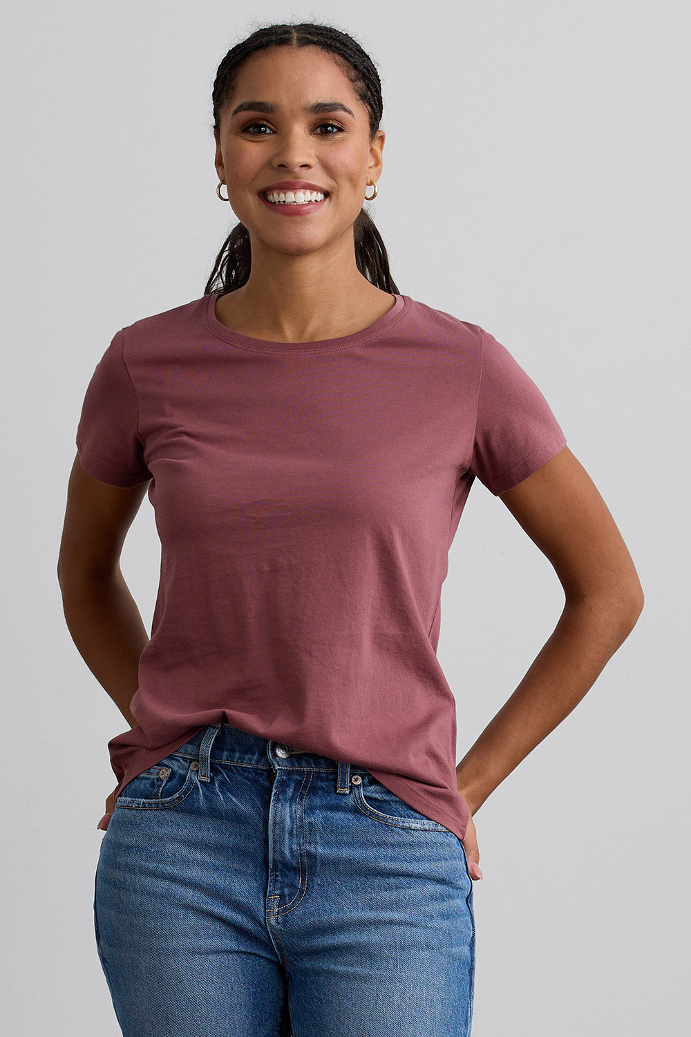 Women's 100% Organic Cotton Relaxed Crew Neck T-shirt