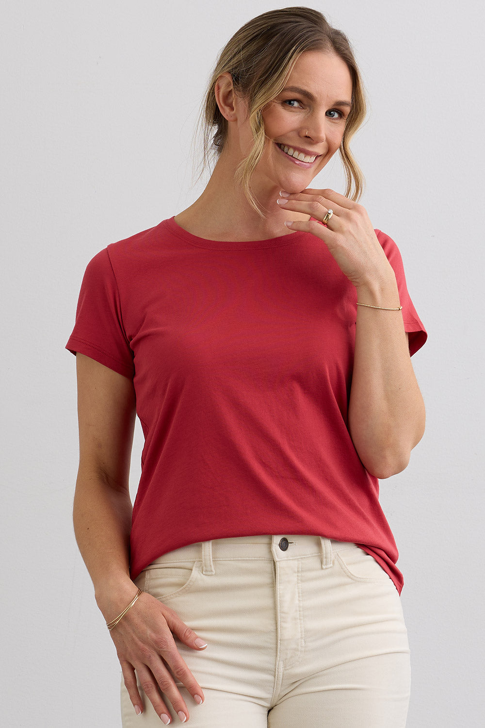 Women's 100% Organic Cotton Relaxed Crew Neck T-shirt