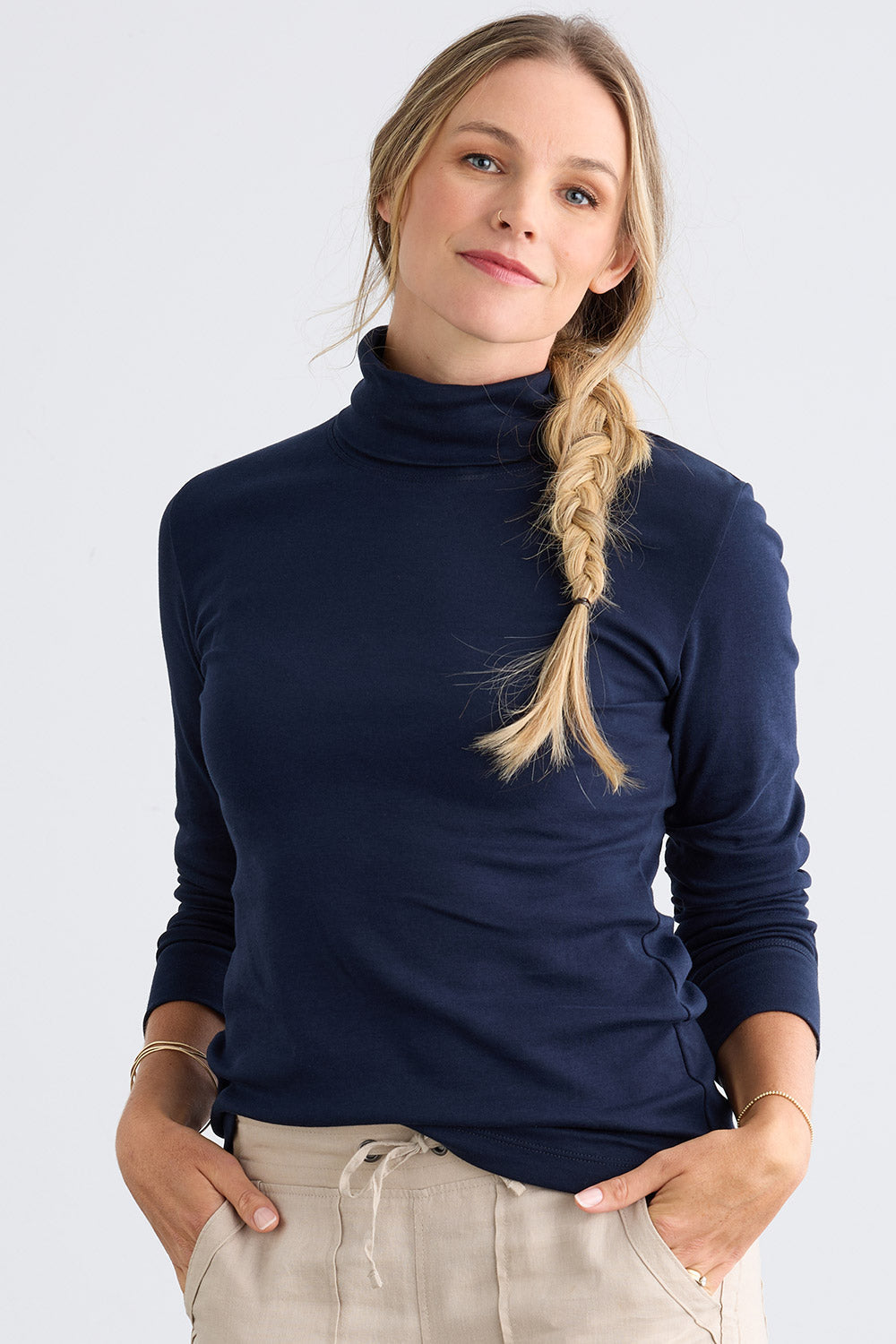 Women's Luxe 100% Organic Cotton Turtleneck