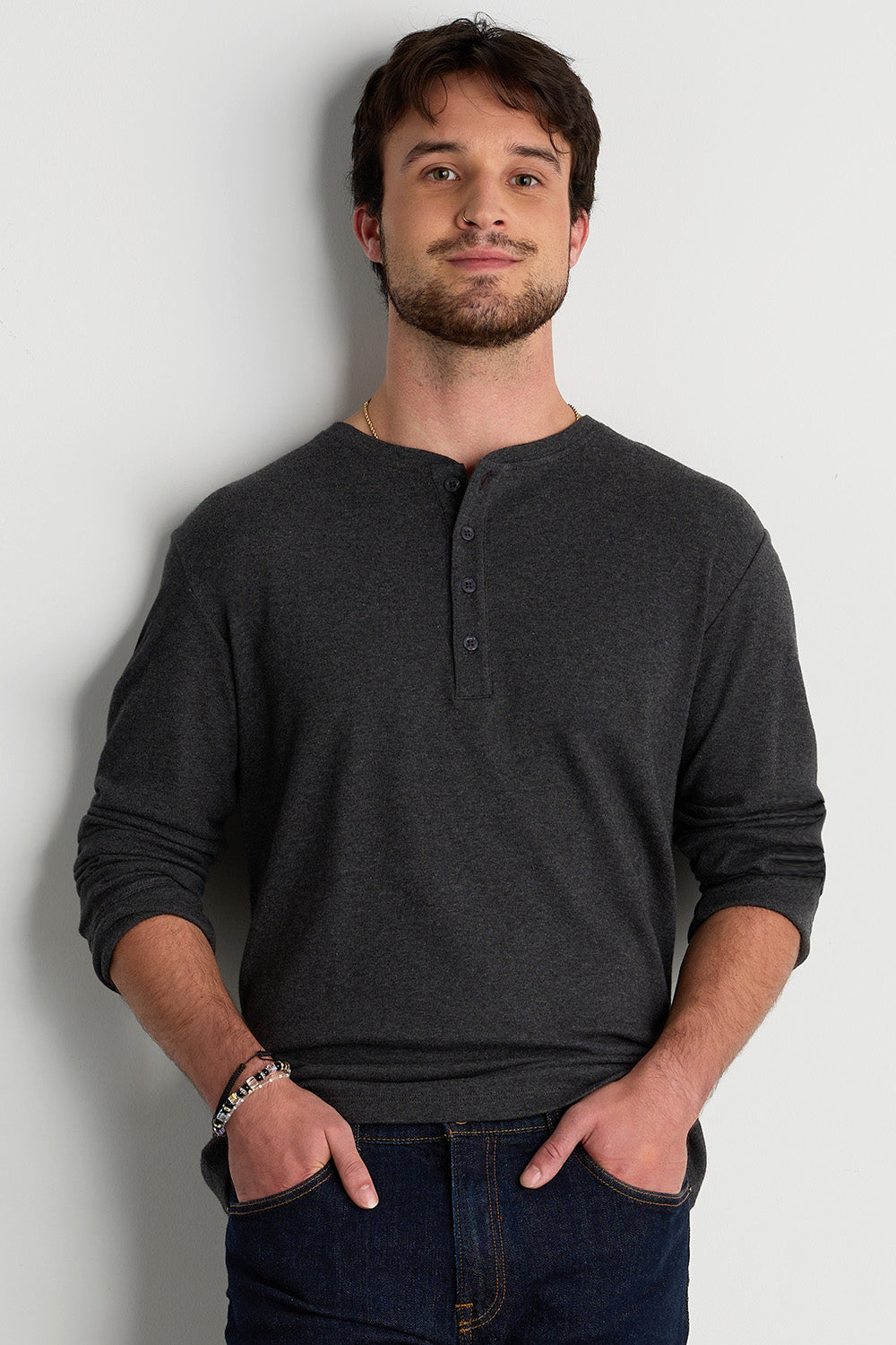 Men's Luxe 100% Organic Cotton Long Sleeve Henley