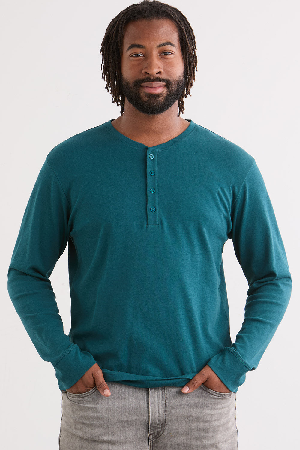 Men's Luxe 100% Organic Cotton Long Sleeve Henley