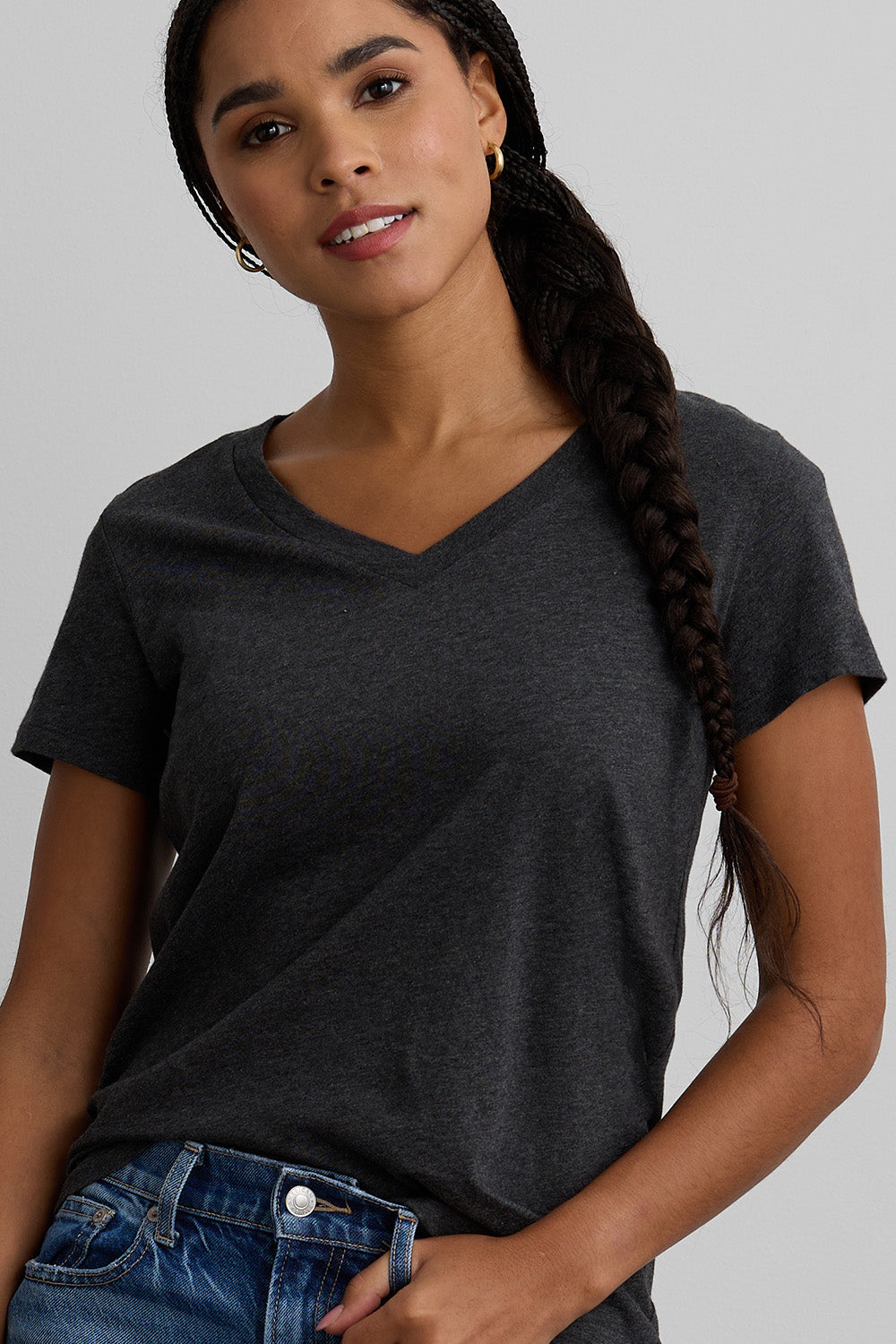 Women's 100% Organic Cotton Relaxed V-neck T-shirt
