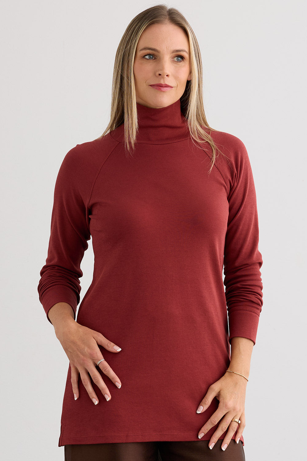 Women's Luxe 100% Organic Cotton High-Neck Tunic