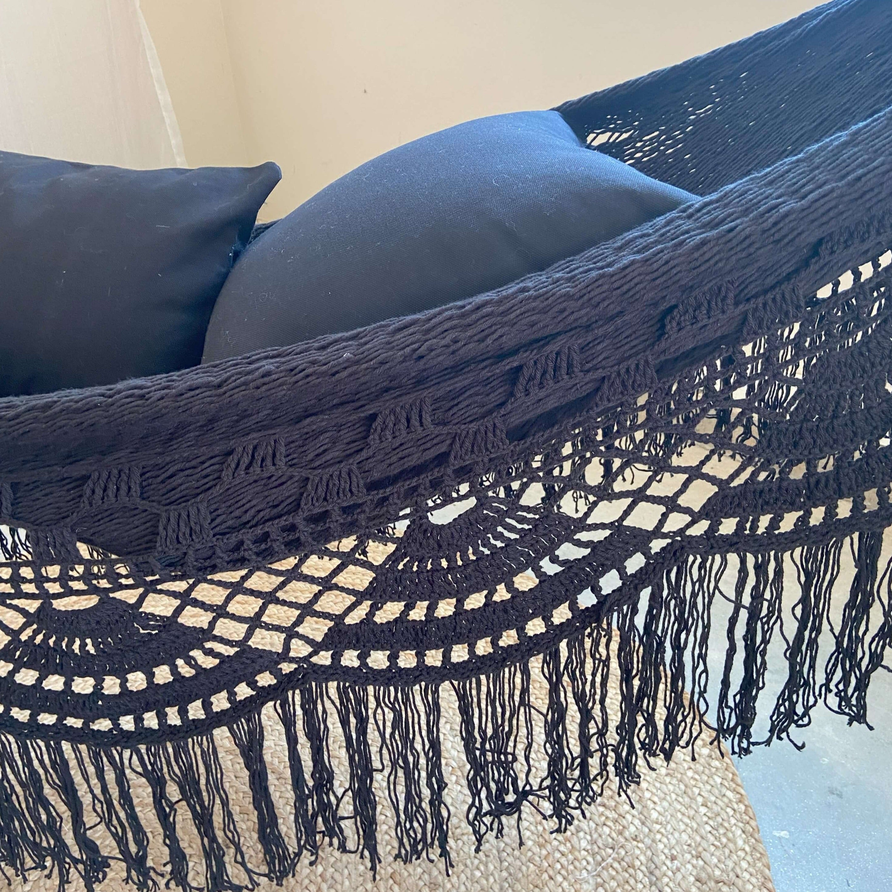 Woven Black Crochet Luxury Hammock | CRISTINA