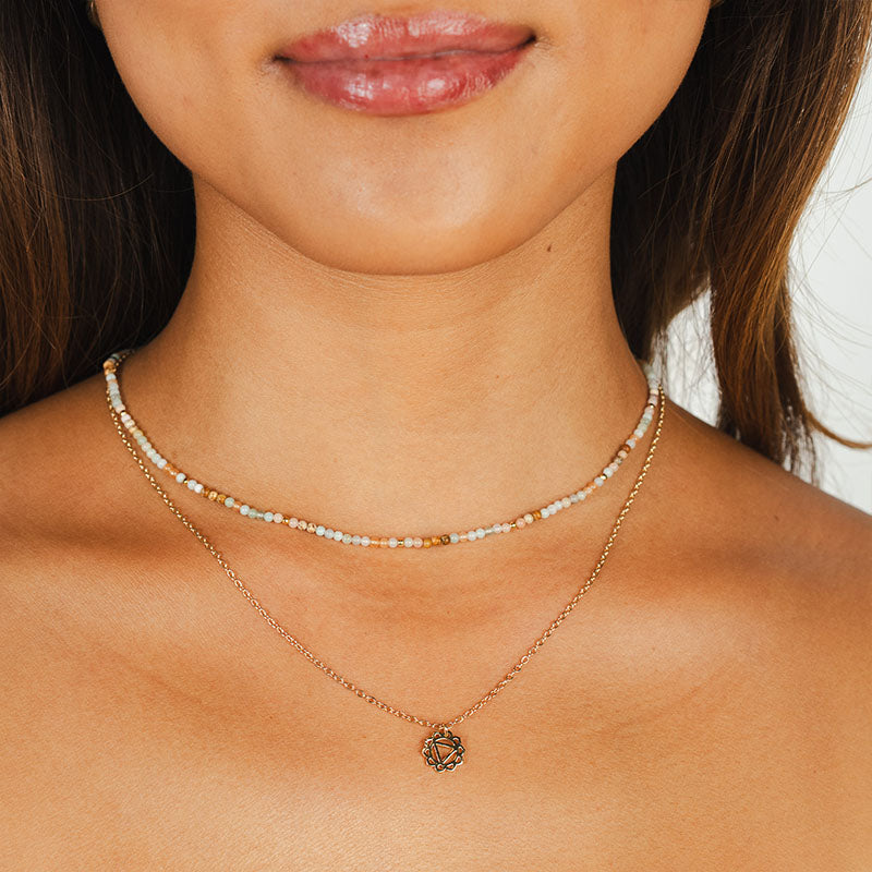 Peacemaker 2mm Metal Accent Healing Necklace