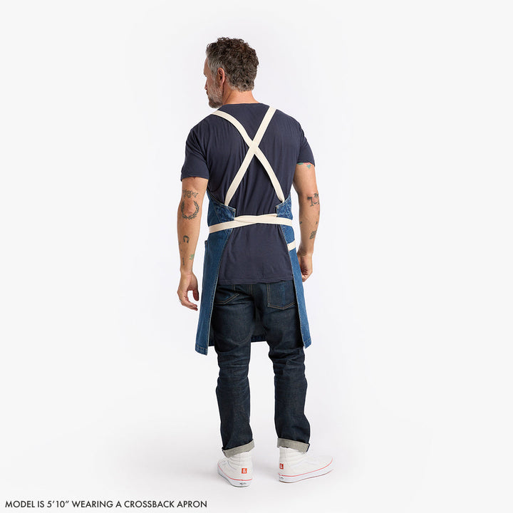 The All Day Crossback Apron - Midnight Blue