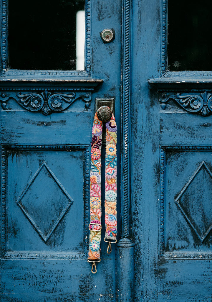 Bright Adjustable Hand Embroidered Purse Strap