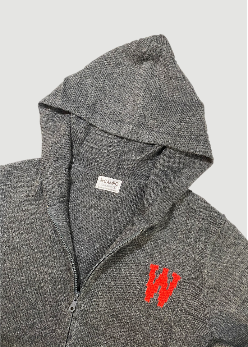 Wisconsin Alpaca Zip-Up Hoodie - Dark Gray