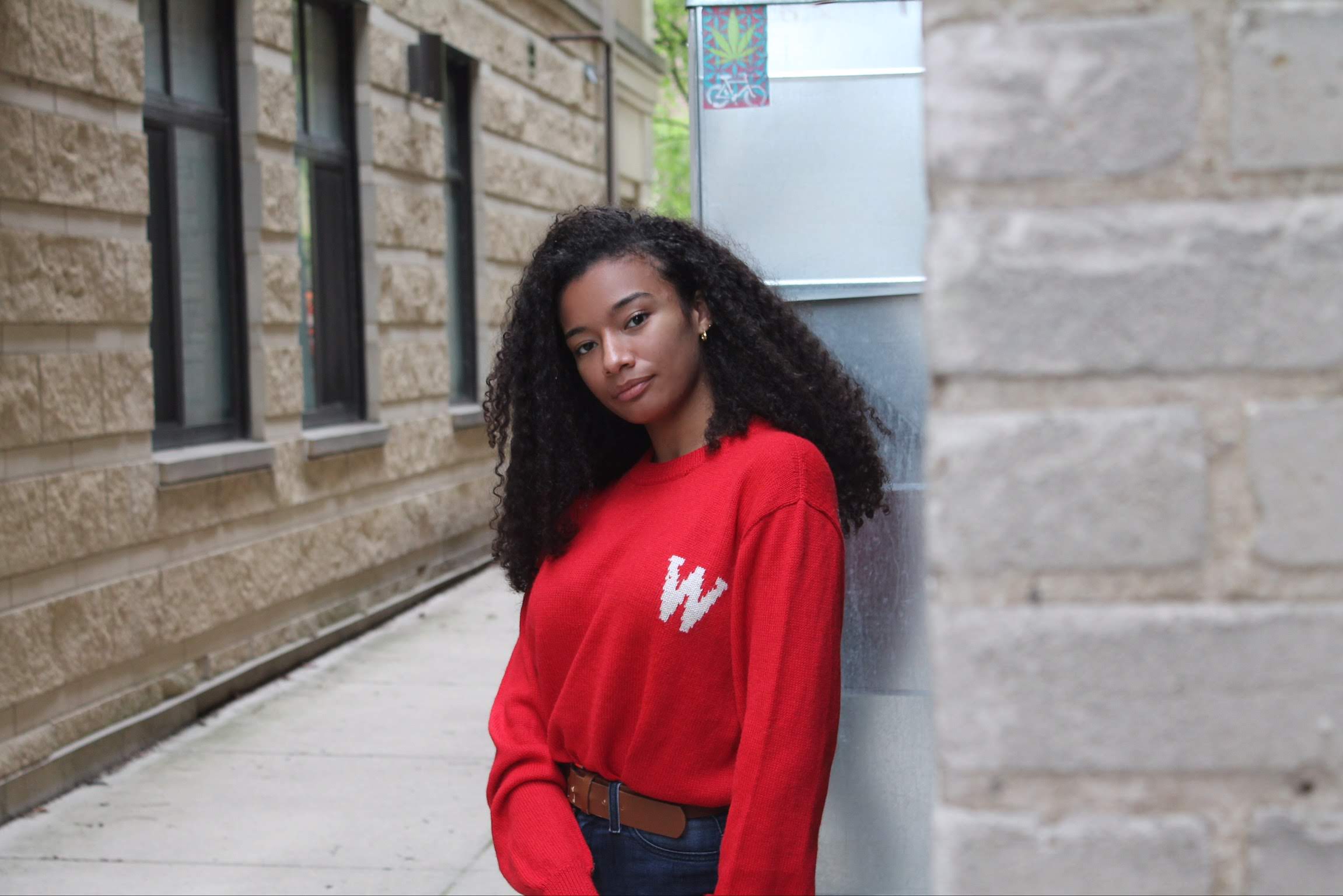 Wisconsin Alpaca Crew Neck Sweater - Red W