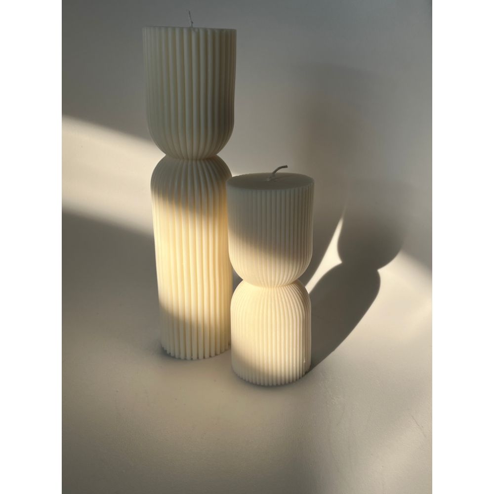 Striped Column Candle | Pillar Soy Decorative Candle