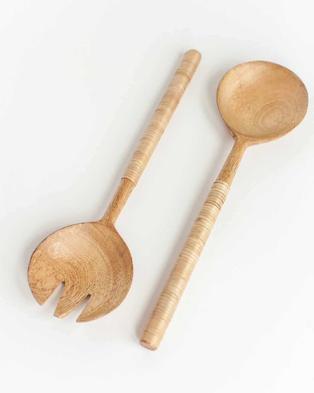 Thin Woven Mango Wood Salad Servers