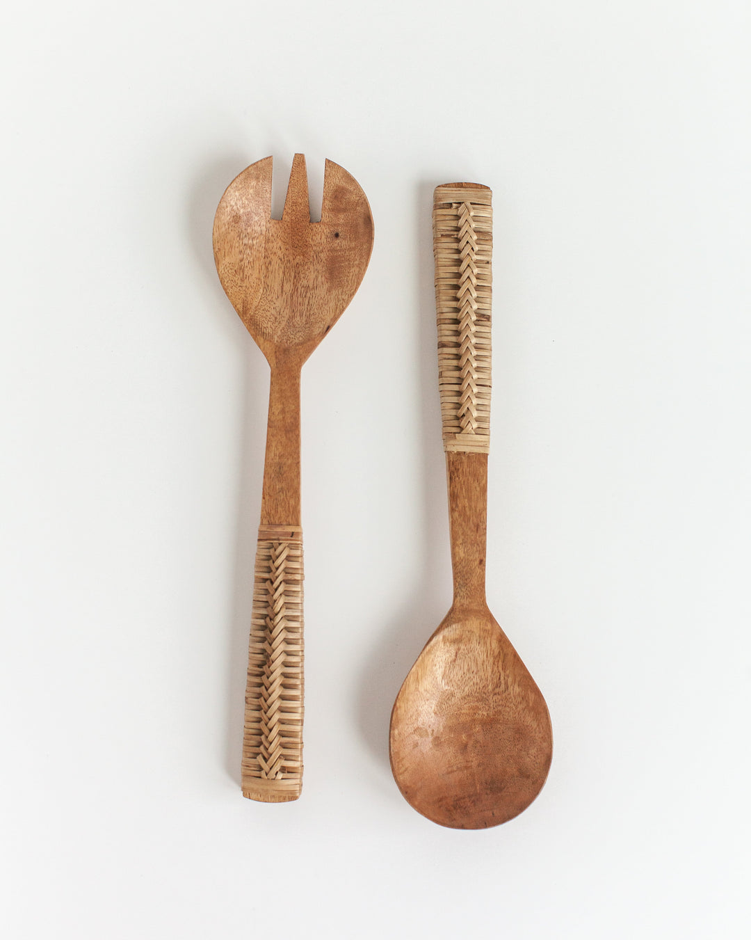 Braided Mango Wood Salad Servers