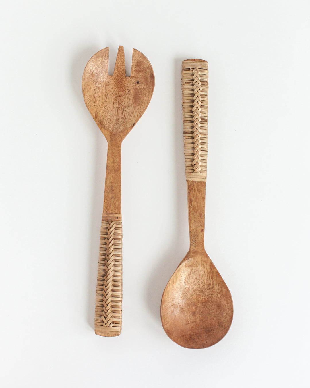 Braided Mango Wood Salad Servers