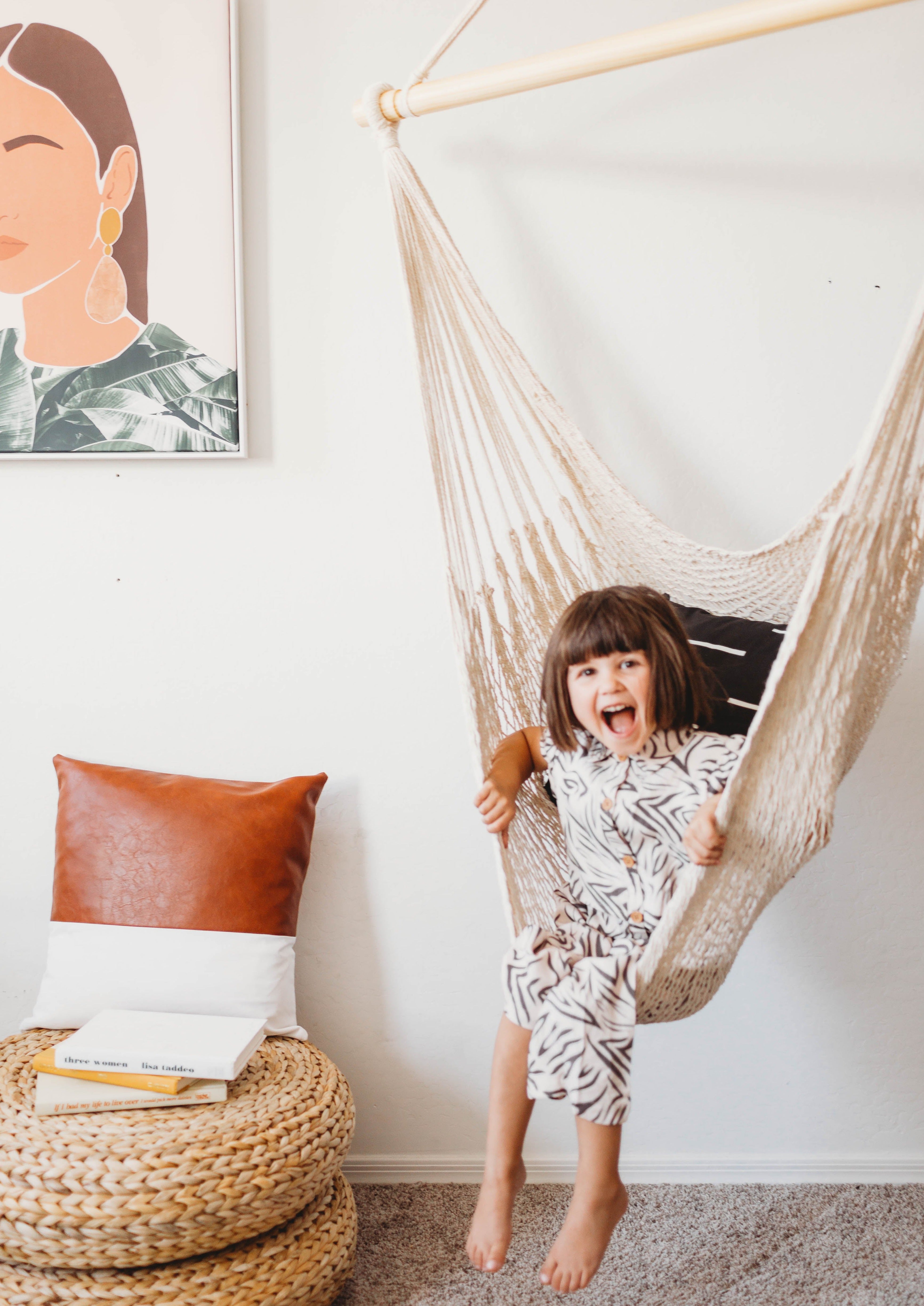 White Woven Macrame Hammock Chair | DIANA