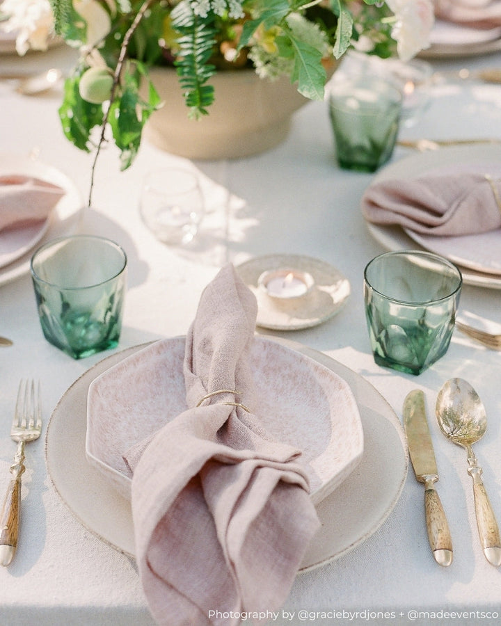 Stone Washed Linen Hemmed Dinner Napkins