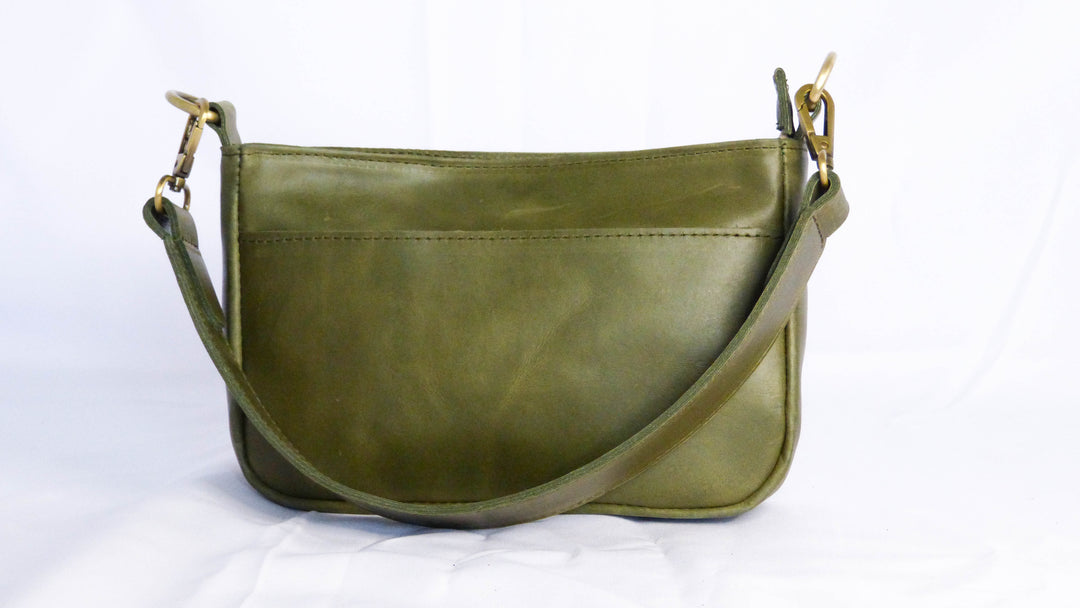 Jessica Leather Purse in Olive