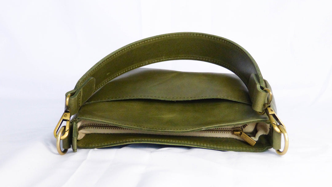 Jessica Leather Purse in Olive