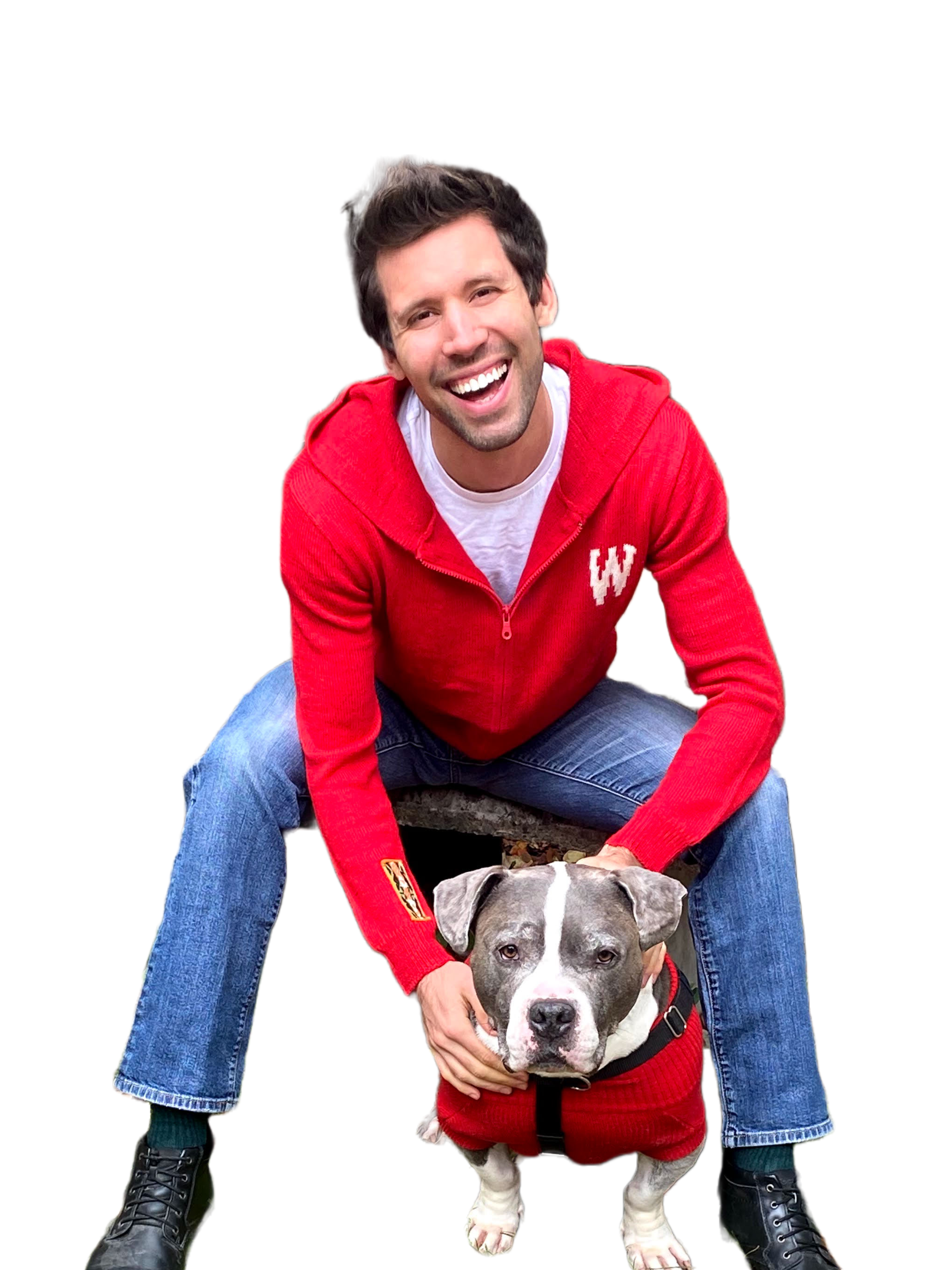 Wisconsin Zip-Up Alpaca Hoodie - Red