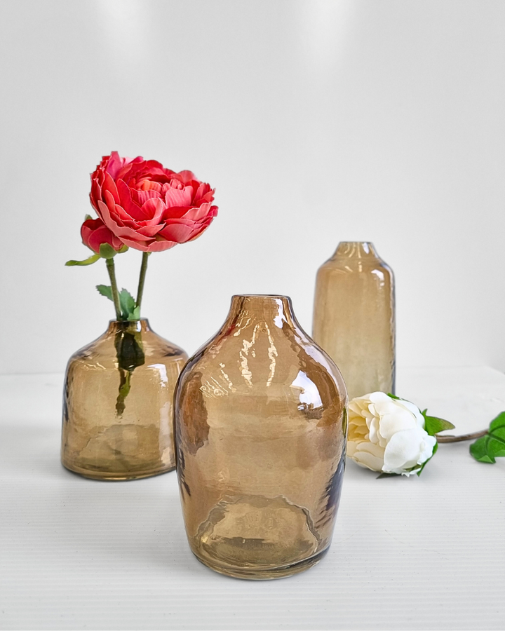 Haley Handblown Hammered Bud Vase