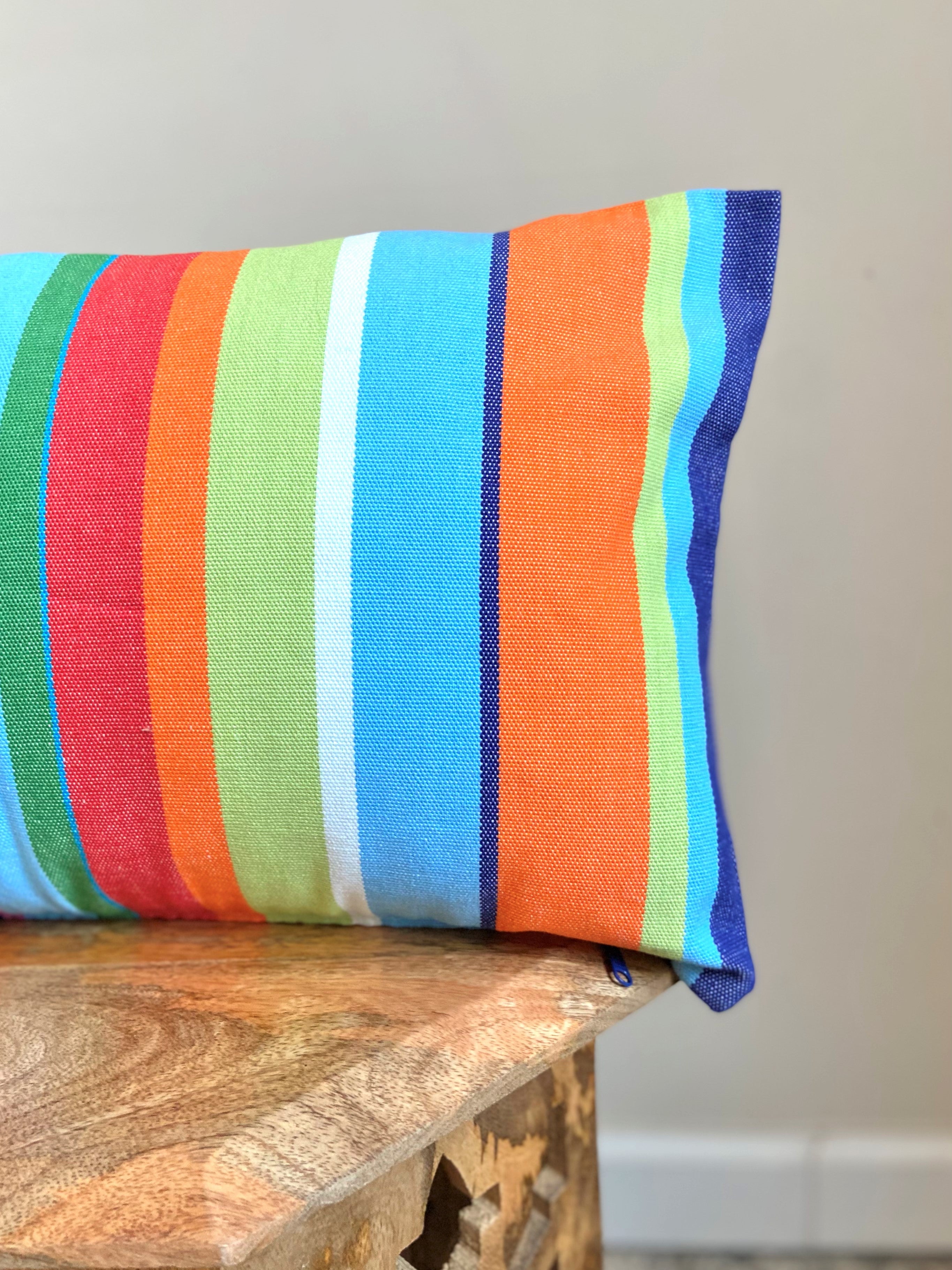 Rainbow Colorful Striped Throw Pillow | RAINBOW