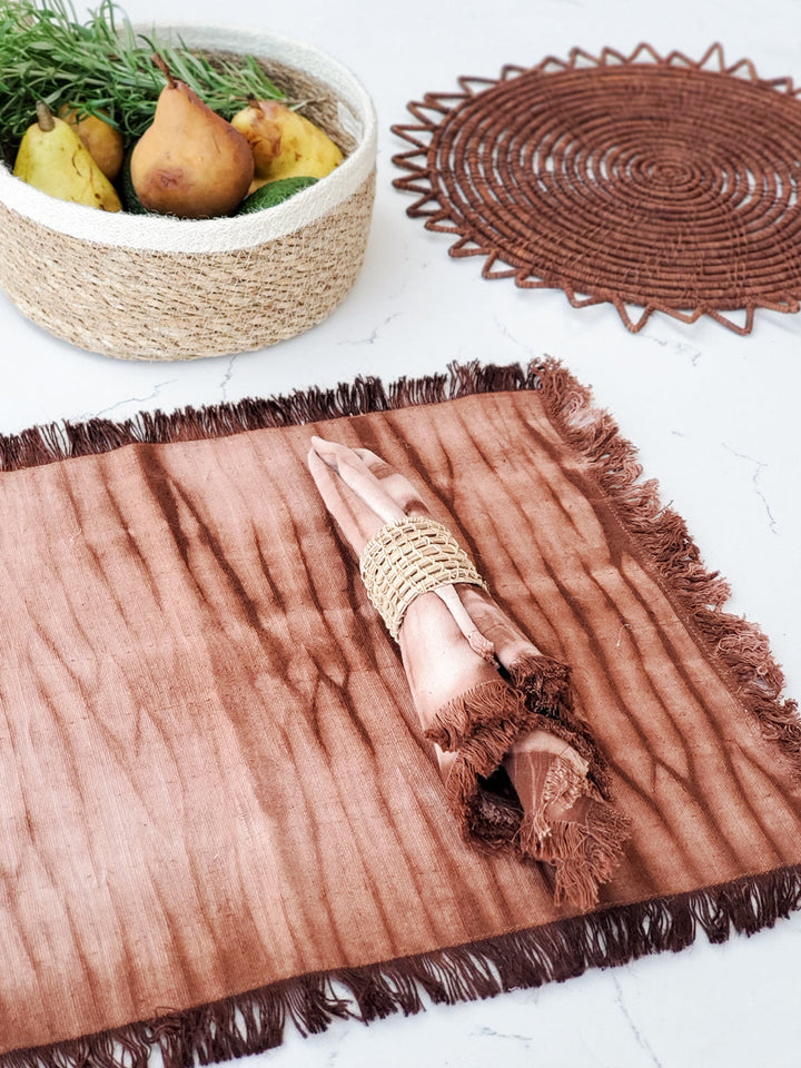 Tie Dye Cotton Placemat - Brown (Set of 4)