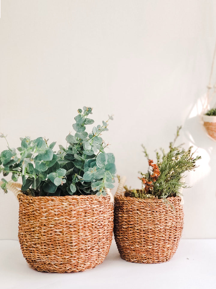 Savar Basket with White Handle