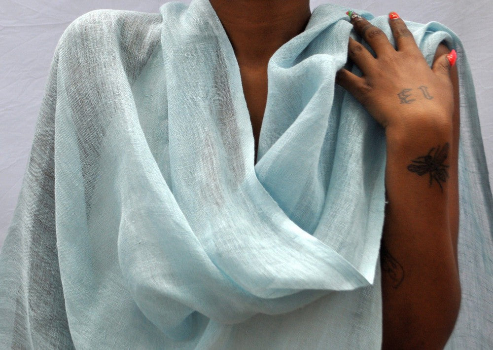 Telba Pure Linen Handwoven Shawl