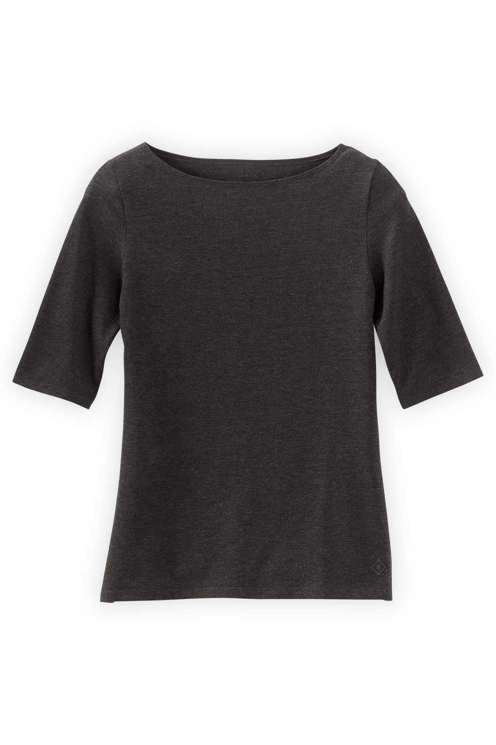 Women's Organic Elbow Sleeve Boat Neck Top