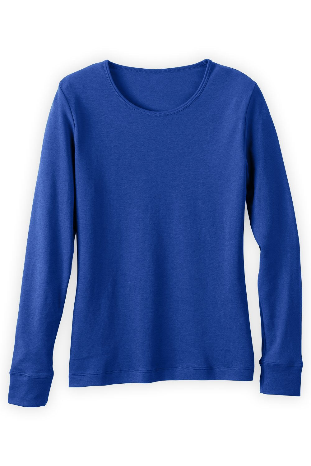 Women's Luxe 100% Organic Cotton Jewel Neck Long Sleeve Tee