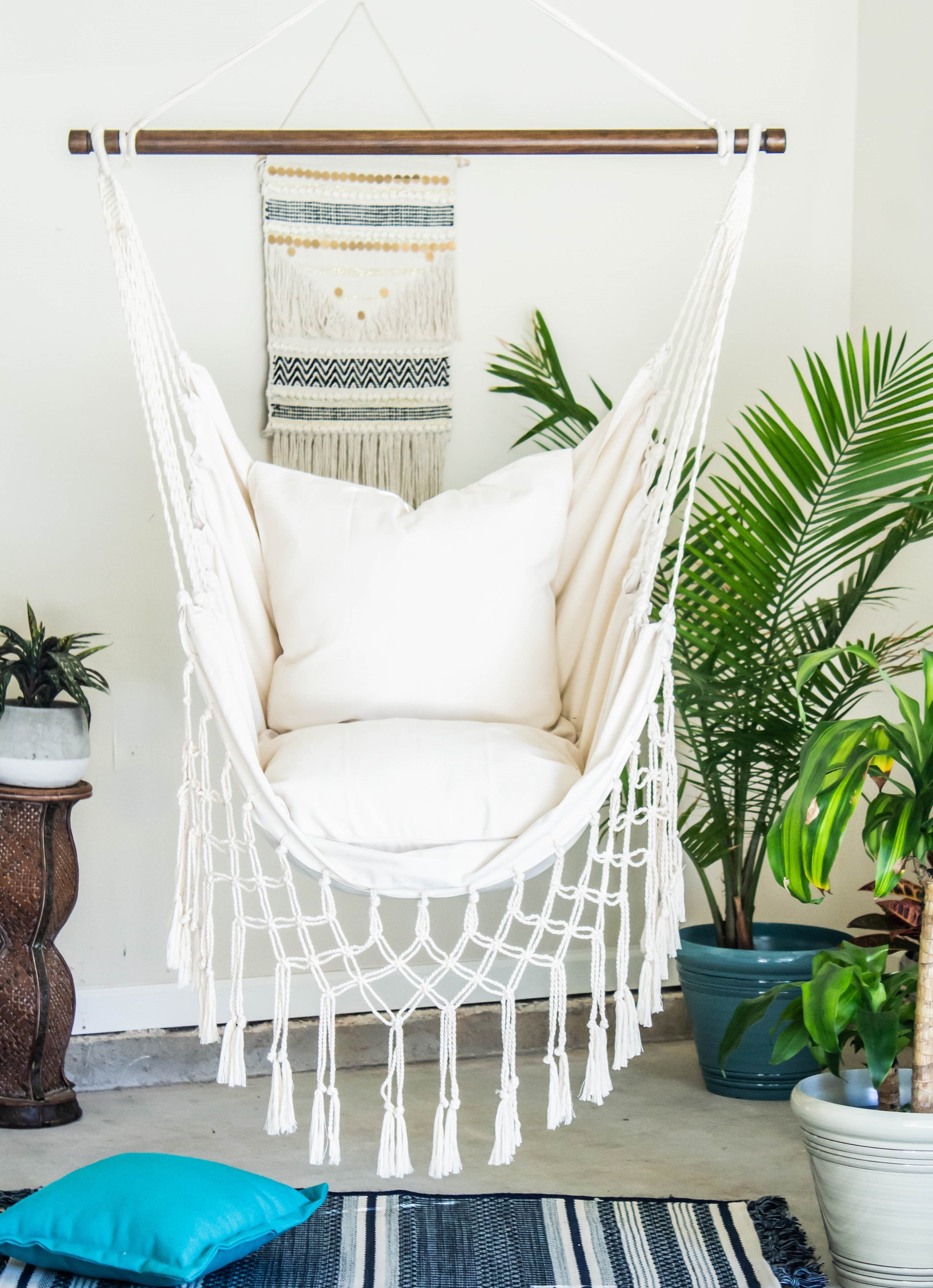White Macrame Hammock Chair Swing | SERENA