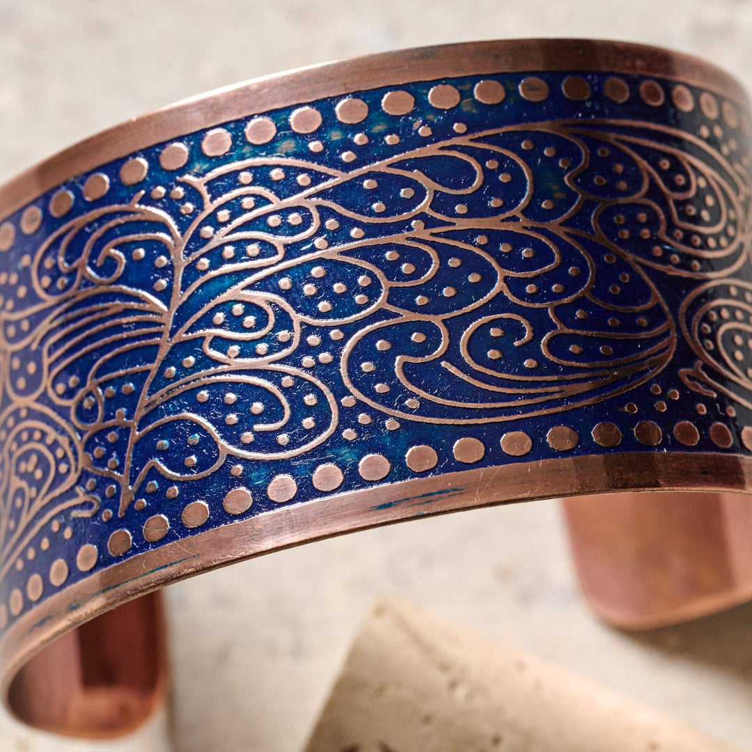 Blue Paisley Cuff