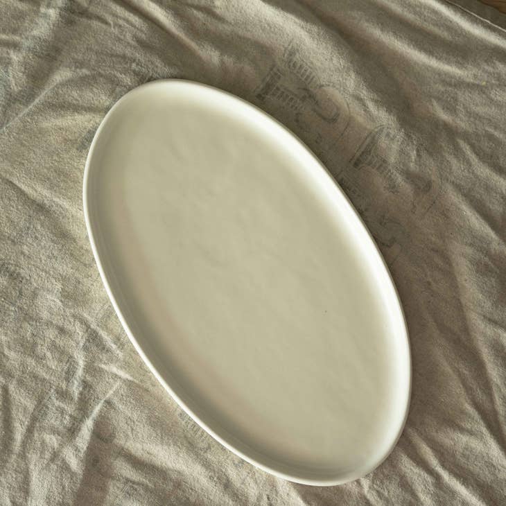 Handmade Ukrainian Stoneware Oval Serving Platter