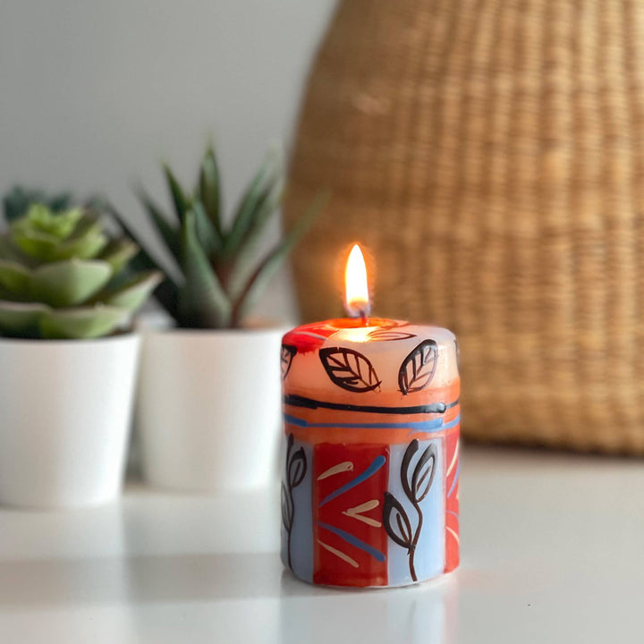 Hand Painted Votive Candles Set of 3 - Uzushi Design